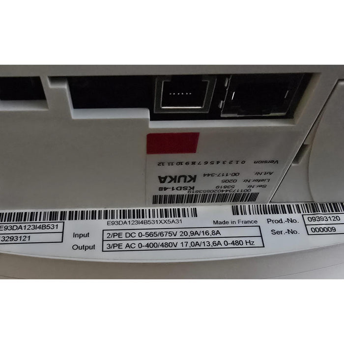 KUKA KSD1-48 E93DA123I4B531 SERVO DRIVE 13293121 E93DA123I4B531XX5A31 00-117-344