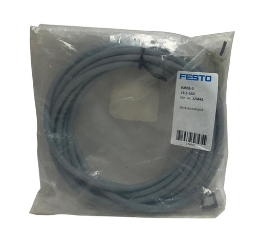FESTO KMEB-2-24-5-LED / 174845 PLUG SOCKET W/ 5M CABLE FOR VALVE OEM NSMP