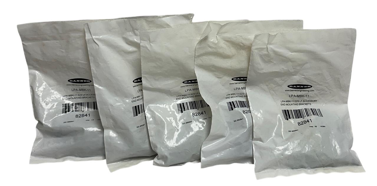 5 BANNER LPA-MBK-11 / 82841 EZ-SCREEN LOW PROFILE END MOUNTING BRACKETS NSFS