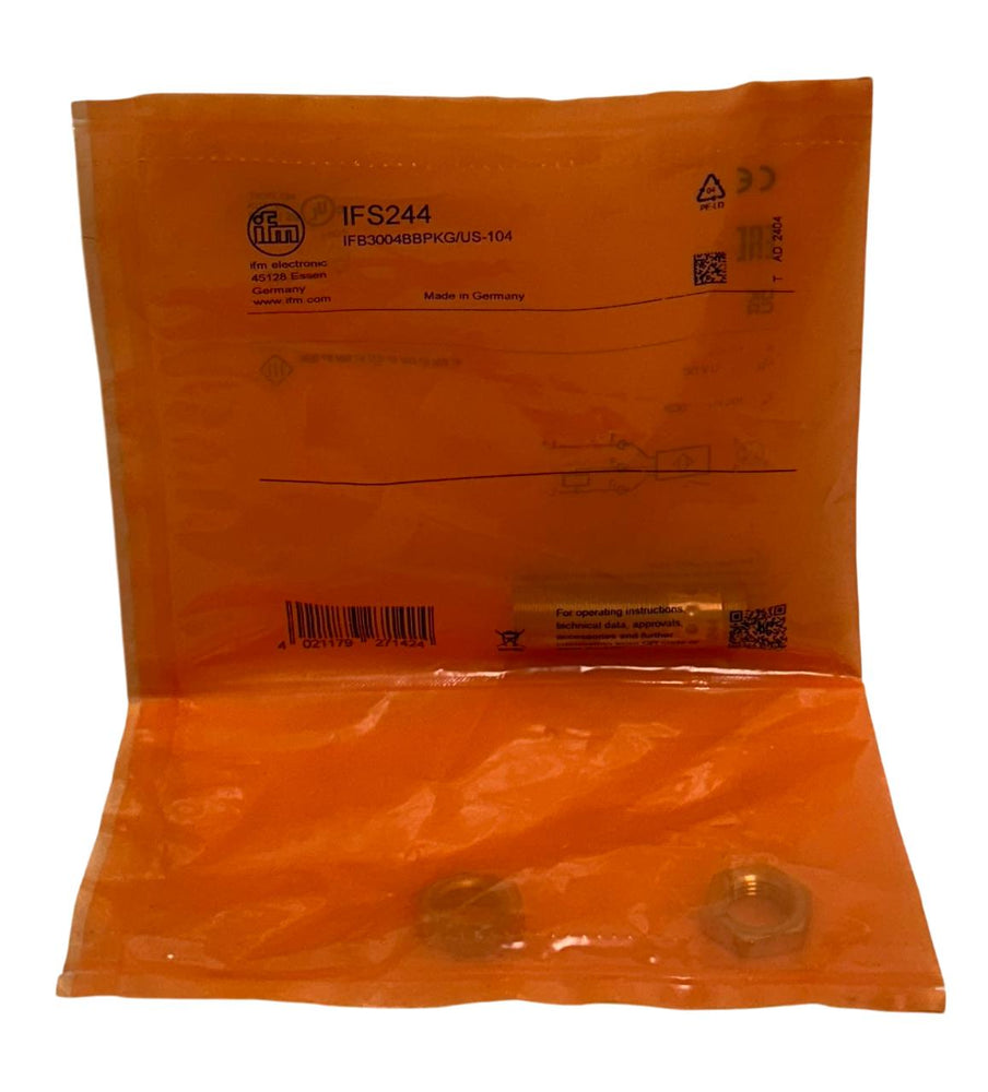 IFM IFB3004BBPKG/US-104 / IFS244 INDUCTIVE PROXIMITY SENSOR 10-30VDC 100mA NSFS