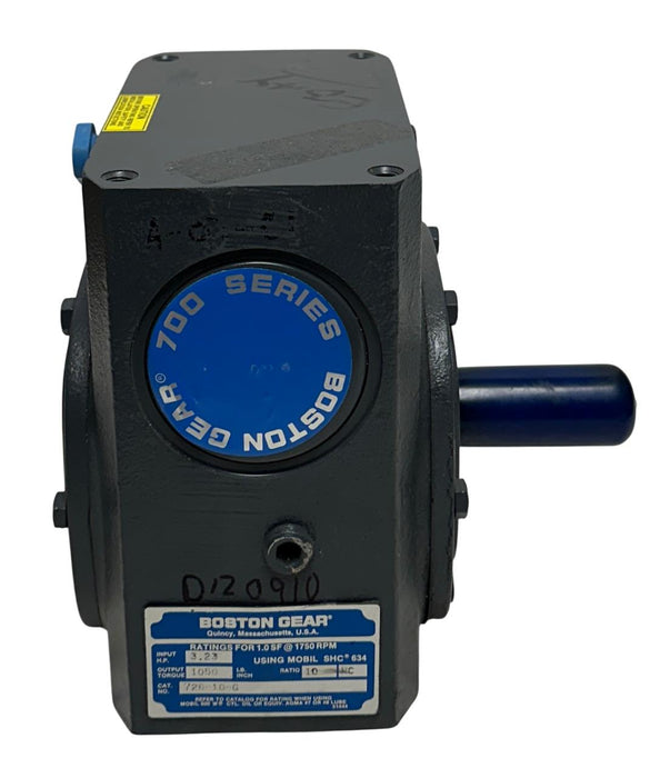 BOSTON GEAR 726-10-G / 51738 RIGHT ANGLE WORM GEAR SPEED REDUCER 10:1 RATIO NSNP