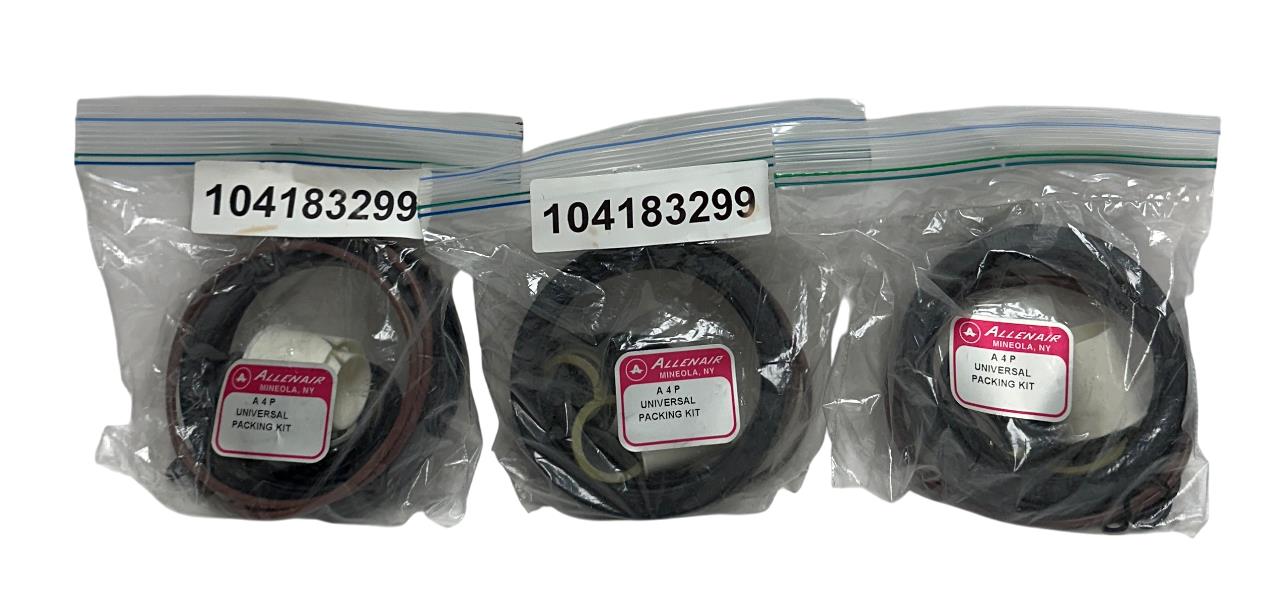 3 ALLENAIR A-4-P / A4P OEM UNIVERSAL PACKING REPAIR KITS 4'' NSMP