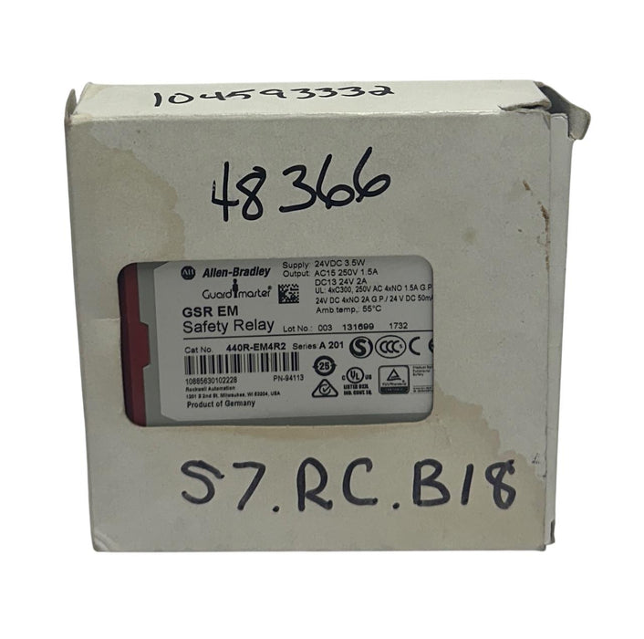 ALLEN BRADLEY 440R-EM4R2 /A Guardmaster SAFETY RELAY EXPANSION GSREM 24VDC NSMP