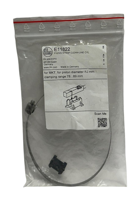 2 IFM E11822 OEM FIXING STRAP CLEAN-LINE CYL FOR MKT 80mm RANGE- 78-89mm NSMP