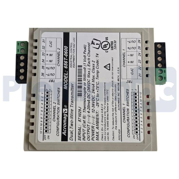 ACROMAG 656T-0600 600T DUAL TC/mV INPUT, TWO-WIRE TRANSMITTER 656T0600 NSMP