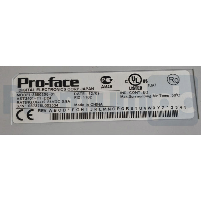 PRO-FACE AST3401-T1-D24 (PFXST3401TAD) ST3000 HMI TOUCH SCREEN 3580206-01 NSNP