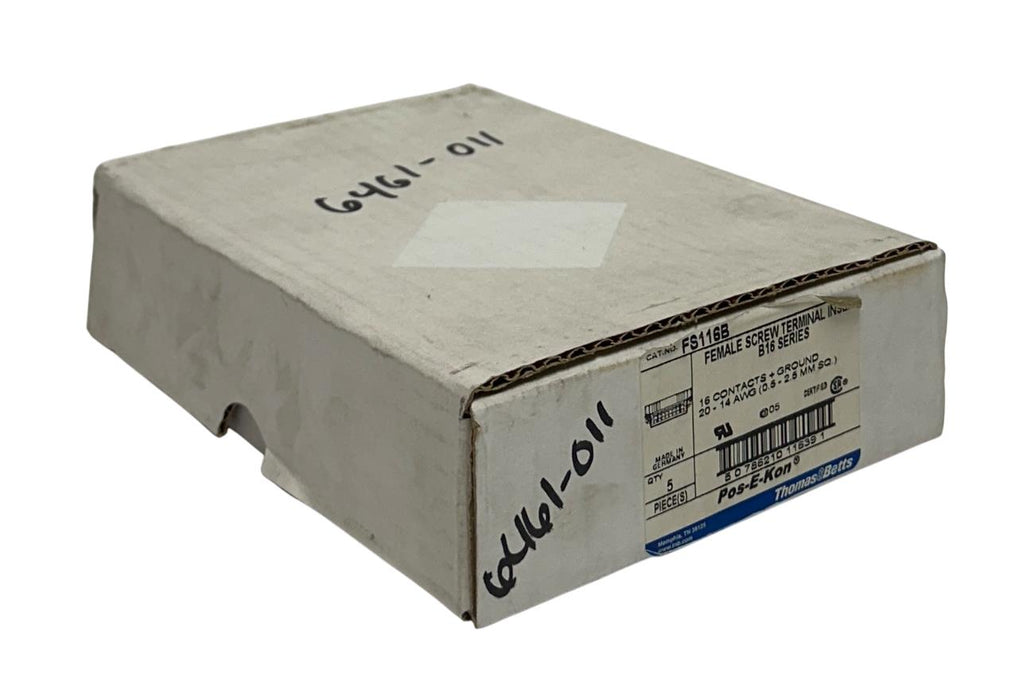 4 THOMAS & BETTS FS116B Pos-E-Kon FEMALE SCREW TERMINAL INSERTS B16 SERIES NSMP