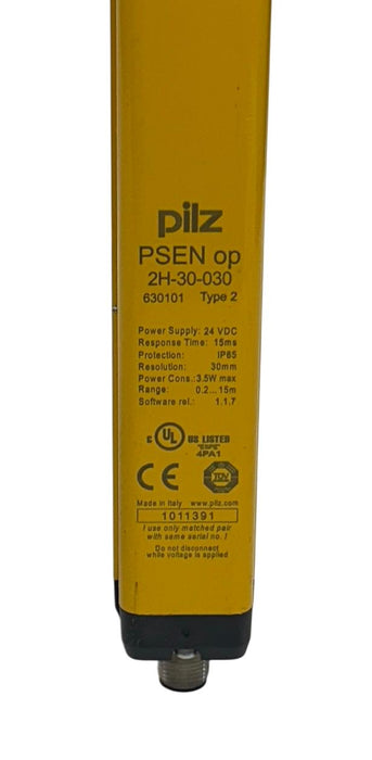 PILZ PSEN op 2H-30-030 / 630101 TYPE 2 SAFETY LIGHT CURTAIN EMITTER 24VDC USNP