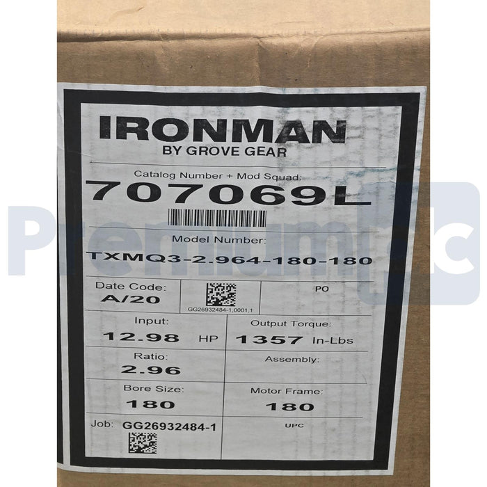 GROVE GEAR TXMQ3-2.964-180-180 - 707069L HELICAL RATIO MULTIPLIER 3:1 180TC NSMP