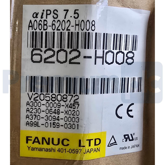 FANUC A06B-6202-H008 aiPS 7.5-B ALPHA SERVO AMPLIFIER POWER SUPPLY 9.4kW NSMP