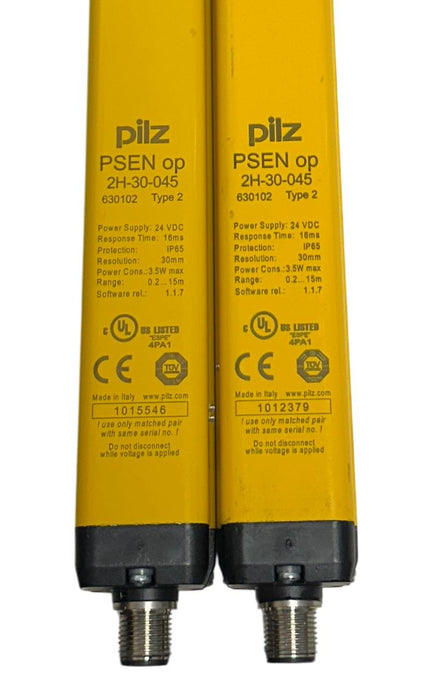 PILZ PSEN op2H-s-30-045/1 630722 SAFETY LIGHT CURTAIN SET RES=30mm H=450mm USNP
