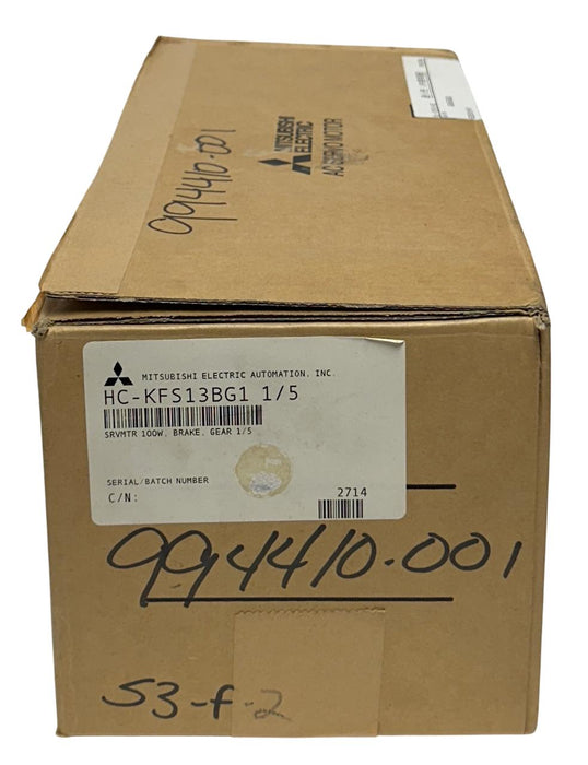 MITSUBISHI HC-KFS13BG1 1/5 / HCKFS13BG1 AC SERVO MOTOR W/ BRAKE K6505 1/5 NSMP