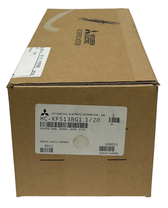 MITSUBISHI HC-KFS13BG1 1/20 / HCKFS13BG1 AC SERVO MOTOR W/ BRAKE K6520 1/20 NSFS