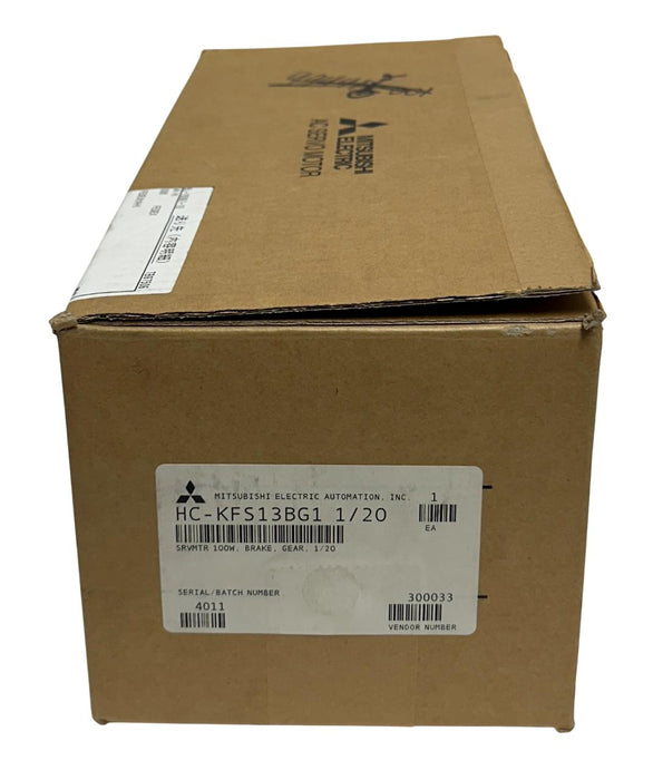MITSUBISHI HC-KFS13BG1 1/20 / HCKFS13BG1 AC SERVO MOTOR W/ BRAKE K6520 1/20 NSMP