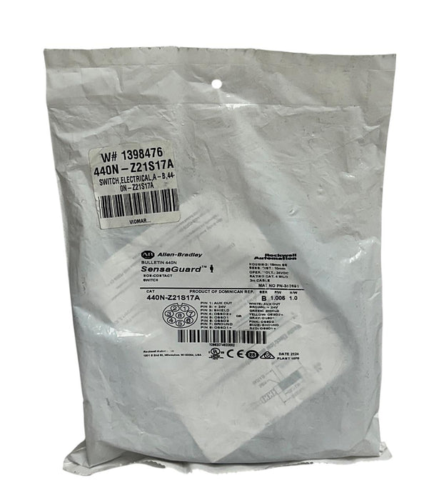 ALLEN BRADLEY 440N-Z21S17A /B SensaGuard NON-CONTACT SWITCH 24VDC 3M CABLE NSFS