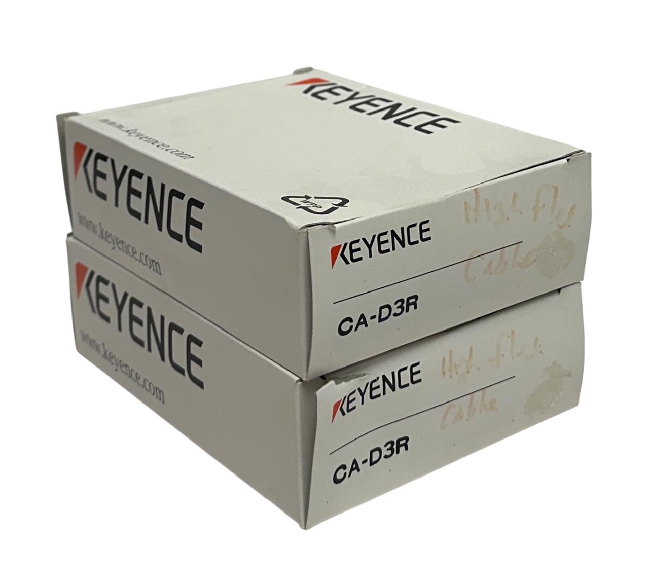 2 KEYENCE CA-D3R / CAD3R LED ILLUMINATION CABLES FLEX-RESISTANT 3M LENGTH NSMP