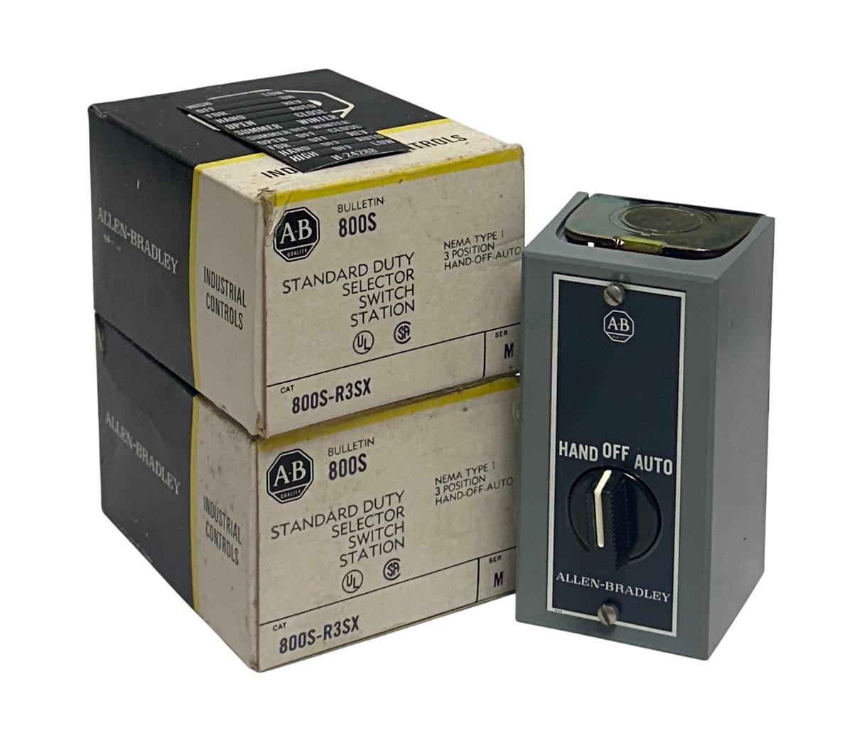 2 ALLEN BRADLEY 800S-R3SX /M BULLETIN 800S SELECTOR SWITCH STATIONS 3-POS NSMP