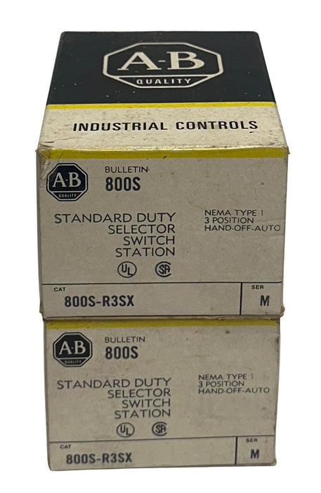 2 ALLEN BRADLEY 800S-R3SX /M BULLETIN 800S SELECTOR SWITCH STATIONS 3-POS NSMP