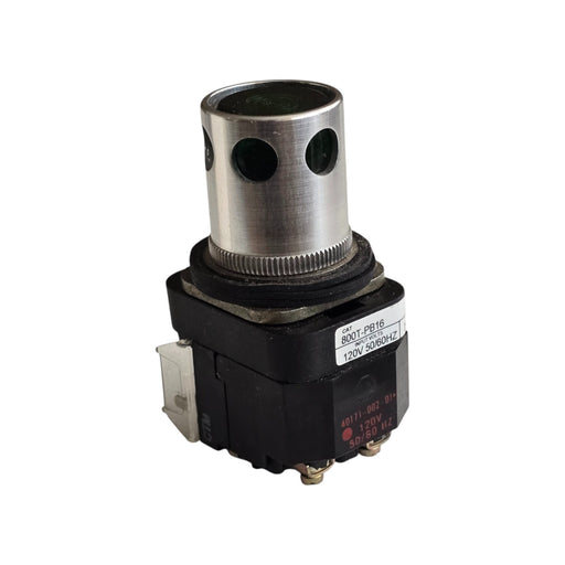 ALLEN BRADLEY 800T-PB16 /T 30mm PUSH BUTTON 120V w/GUARD AND GREEN LENS NSNP
