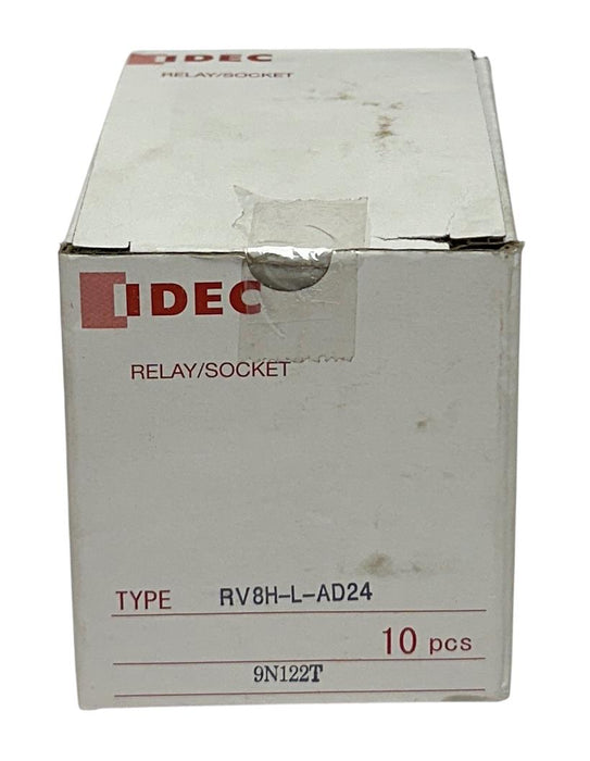 10 IDEC RV8H-L-AD24 / RV8HLAD24 INTERFACE RELAYS ASSEMBLED 24VAC/DC RV8 6mm NSMP