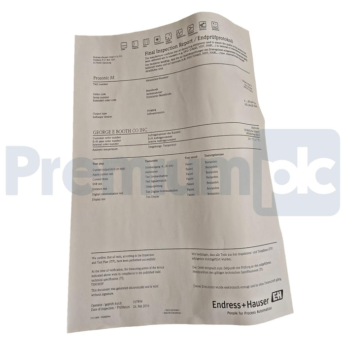 ENDRESS+HAUSER E+H FMU40-TYB2C4 Prosonic M ULTRASONIC LEVEL SENSOR 52010286 NSMP