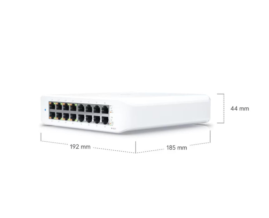 Ubiquiti UniFi USW-Lite-16-POE (45W) Lite 16 PoE 16-port Layer 2 PoE Switch NSMP