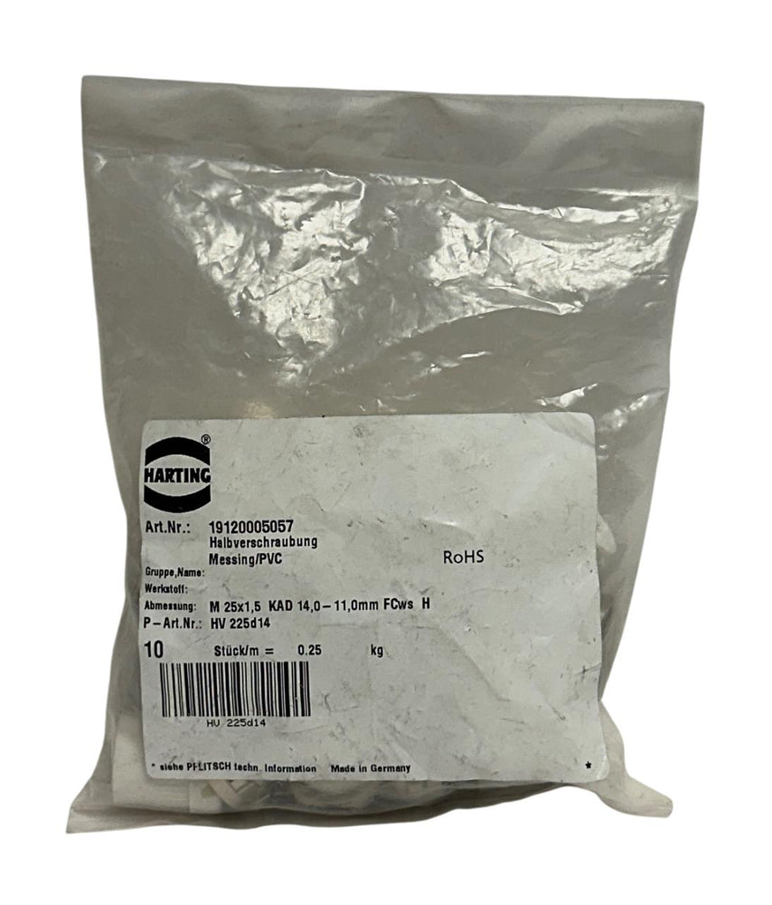 10 HARTING 19120005057 HALF-SCREW CONNECTORS M25x1.5KAD 14.0-11.0mm OEM NSFS