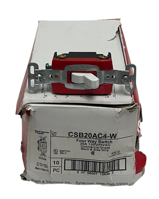 5 PASS & SEYMOUR LEGRAND CSB20AC4-W / CSB20AC4W FOUR-WAY SWITCHES 20A WHITE NSMP