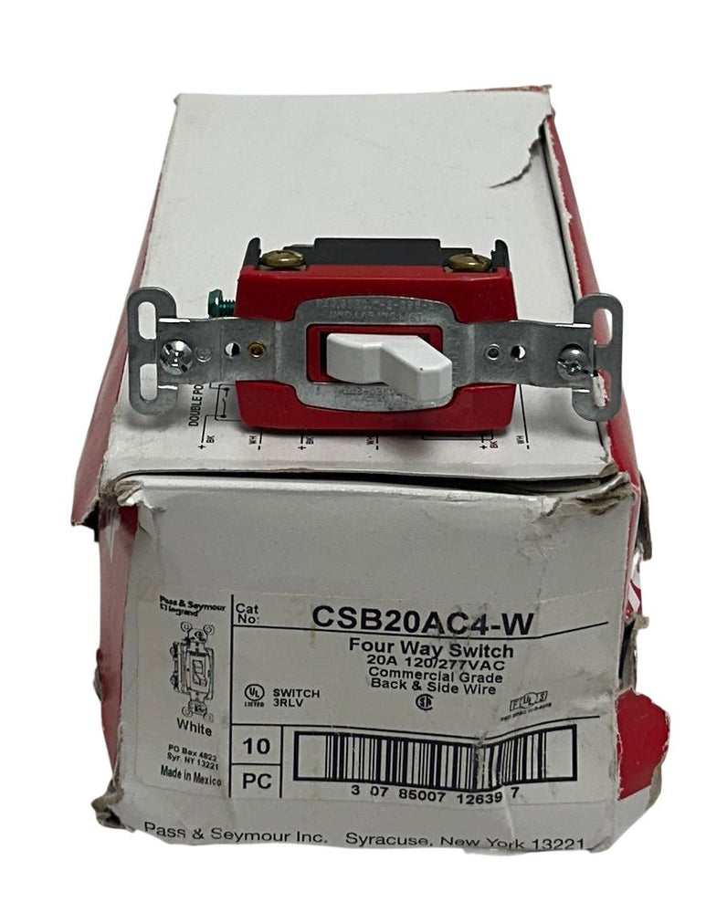 5 PASS & SEYMOUR LEGRAND CSB20AC4-W / CSB20AC4W FOUR-WAY SWITCHES 20A WHITE NSMP