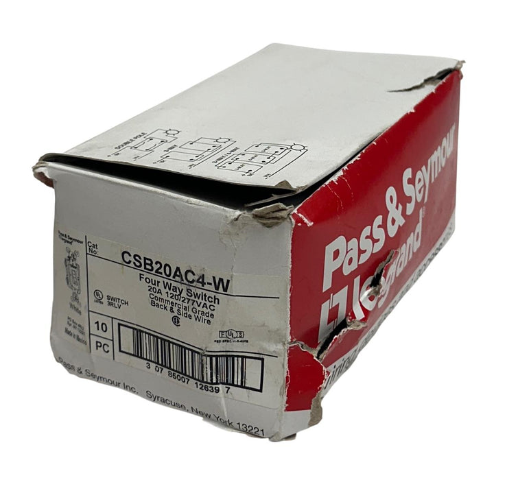 5 PASS & SEYMOUR LEGRAND CSB20AC4-W / CSB20AC4W FOUR-WAY SWITCHES 20A WHITE NSMP