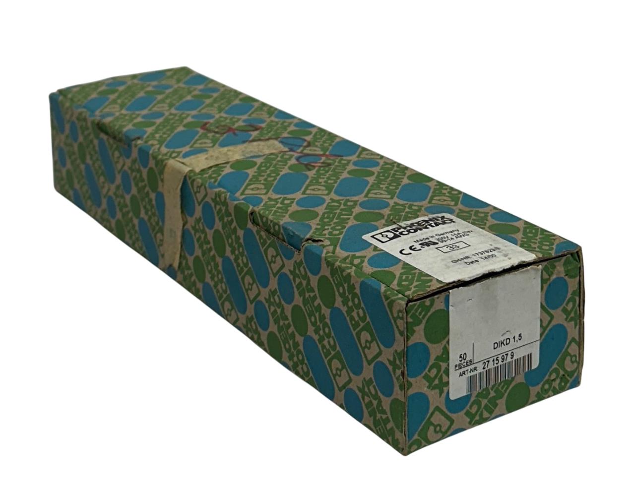 50 PHOENIX CONTACT DIKD 1,5 / 2715979 SENSOR / ACTUATOR TERMINAL BLOCKS 15A NSMP