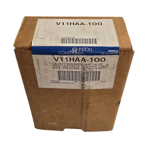 JOHNSON CONTROLS V11HAA-100 3-WAY SOLENOID AIR VALVE 120V/COIL 30PSI 1/8NPT NSMP