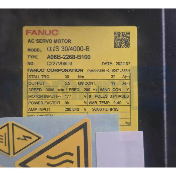 FANUC A06B-2268-B100 aiS 30/4000-B AC SERVO MOTOR 5.5kW A06B2268B100 NSMP