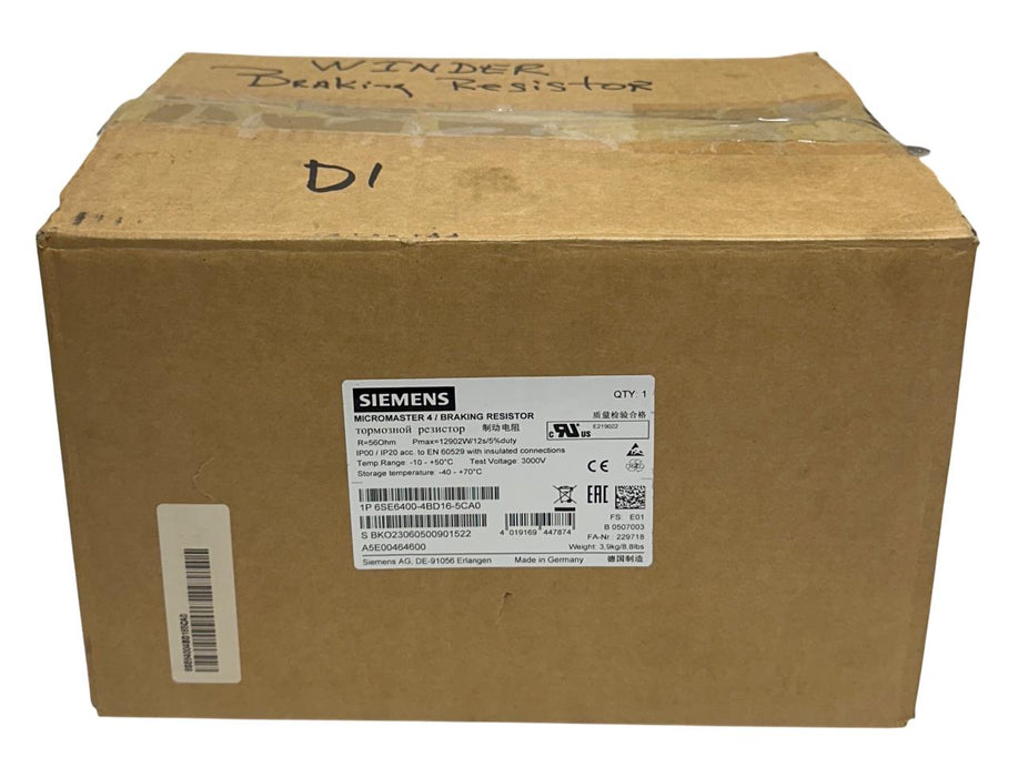 SIEMENS 6SE6400-4BD16-5CA0 / 6SE64004BD165CA0 MICROMASTER BRAKING RESISTOR NSMP