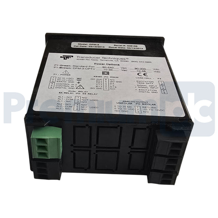 TRANSDUCER TECHNIQUES DPM-3 PLUG & PLAY LOAD CELL DIGITAL PANEL METER DPM3 NSMP