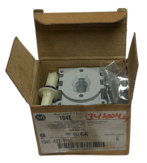 ALLEN BRADLEY 194E-A32-1753 /B BULLETIN 194E SWITCH-DISCONNECTOR 32A 3P NSMP