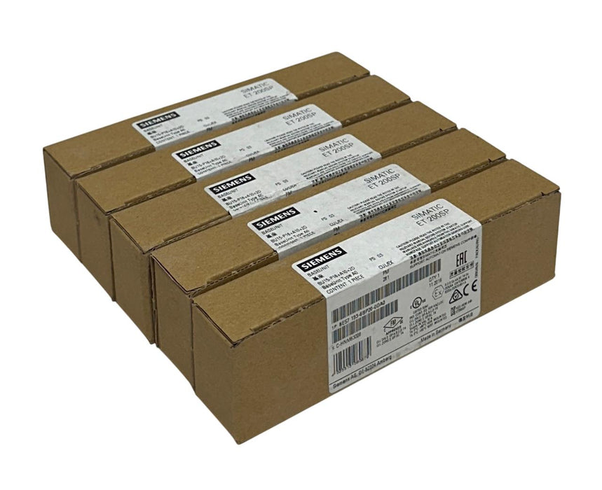 5 SIEMENS 6ES7 193-6BP20-0DA0 SIMATIC ET200SP BASE UNITS 24VDC PUSH-IN 10A NSFS