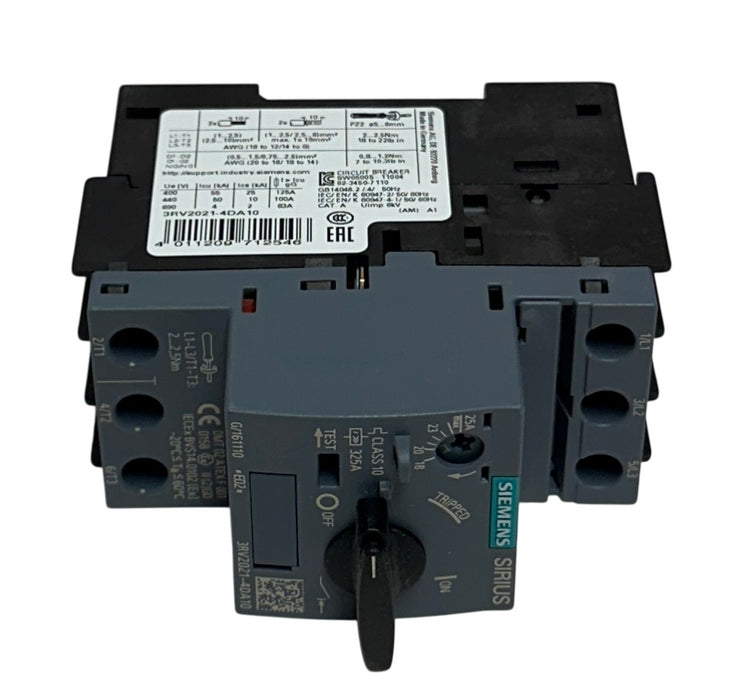 SIEMENS 3RV2021-4DA10 / 3RV20214DA10 SIRIUS CIRCUIT BREAKER 18-25A CLASS 10 NSMP