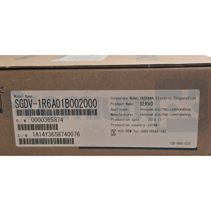 YASKAWA ELECTRIC SGDV-1R6A01B002000 SIGMA-5 SERVOPACK SERVO AMPLIFIER 200V NSMP