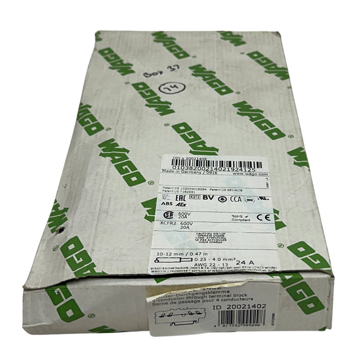 76 WAGO 2002-1402 / 20021402 TOPJOB S 4-CONDUCTOR THROUGH TERMINAL BLOCKS NSMP