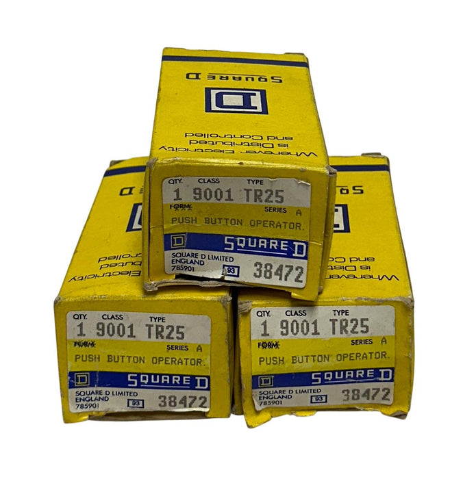 3 SQUARE D 9001 TR25 / 9001TR25 PUSH BUTTON OPERATORS Series A MUSHROOM OEM NSMP