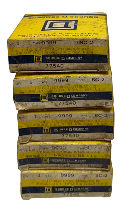 5 SQUARE D CLASS 9999 BC-2 / BC2 ELECTRICAL INTERLOCK KITS 1NC SIZE 0&1 OEM NSMP