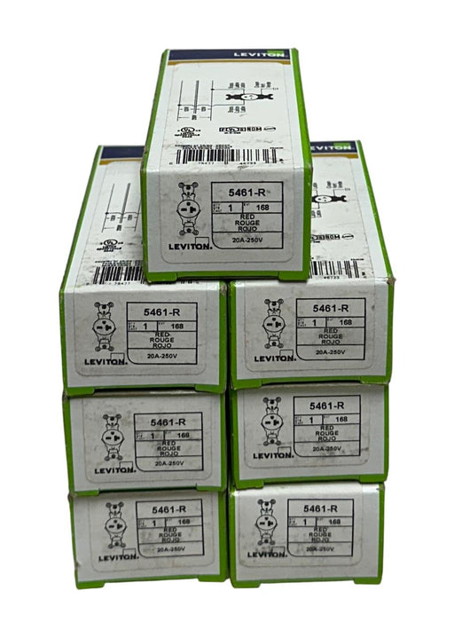 7 LEVITON 5461-R / 5461R INDUSTRIAL GRADE OUTLETS 20A 250V RED OEM NSMP