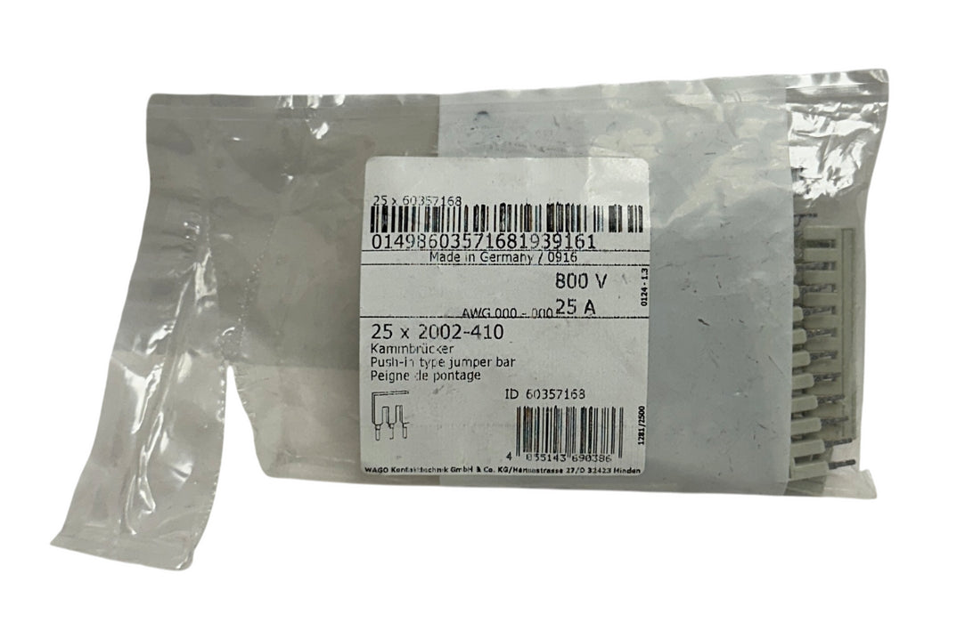 16 WAGO 2002-410 / 60357168 TOPJOB S 10-WAY SIDE JUMPERS PUSH-IN 25A 800V NSMP