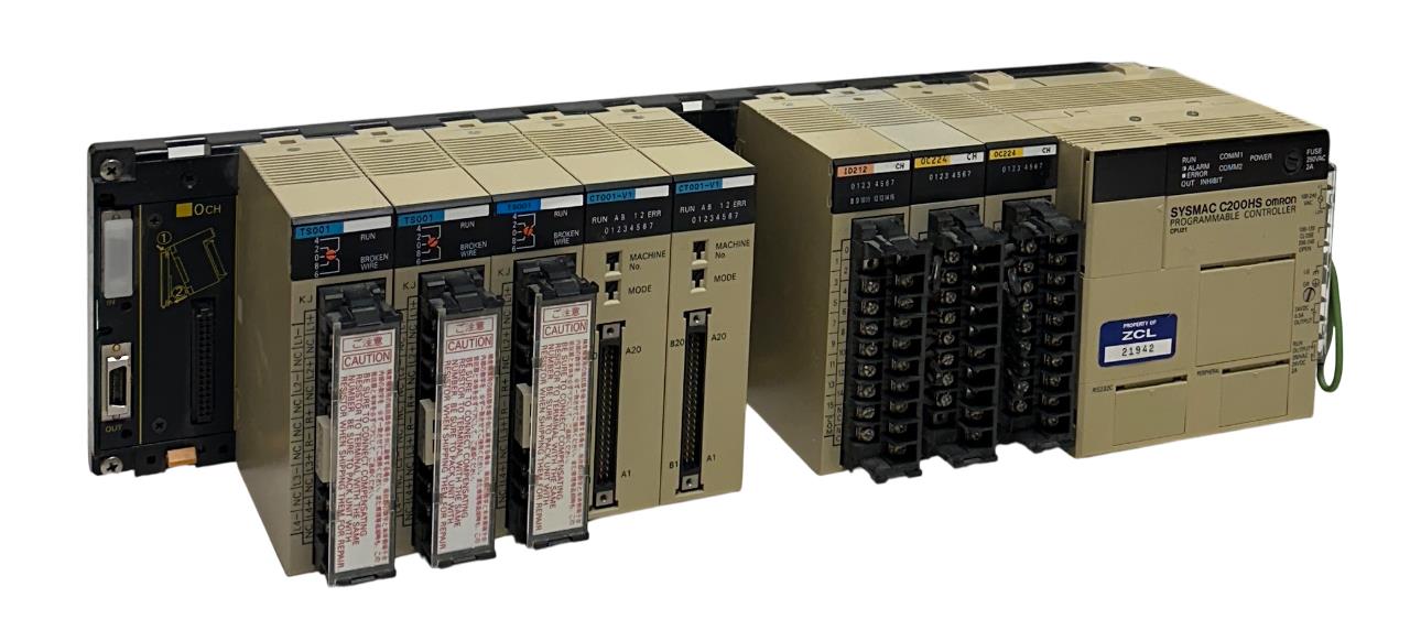 OMRON SYSMAC C200HS COMPLETE SLOT RACK ASSY C200HS-CPU21-E / OC224 / TS001 USNP