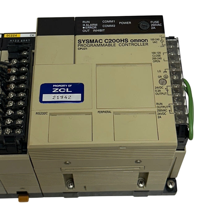 OMRON SYSMAC C200HS COMPLETE SLOT RACK ASSY C200HS-CPU21-E / OC224 / TS001 USNP