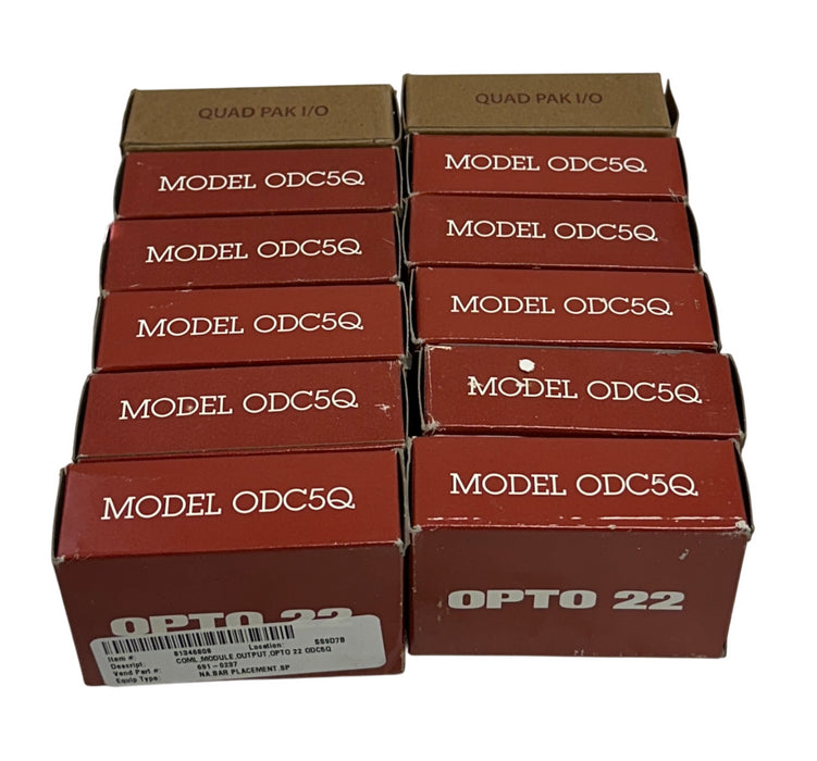 12 OPTO 22 ODC5Q Quad Pak 4-CHNL DIGITAL OUTPUT MODULES 5-60VDC RED NSMP