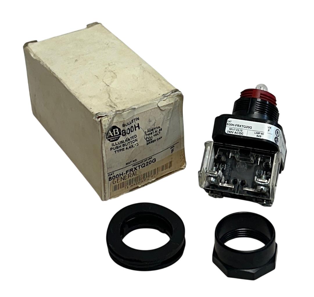 ALLEN BRADLEY 800H-FRXTQ20G /F ILLUMINATED PUSH-PULL DEVICE 30mm 240V NSMP *
