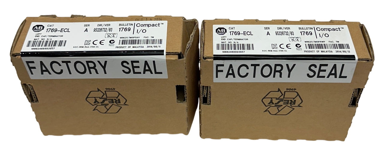 2 ALLEN BRADLEY 1769-ECL /A CompactLogix LEFT END CAP / TERMINATOR NSMP