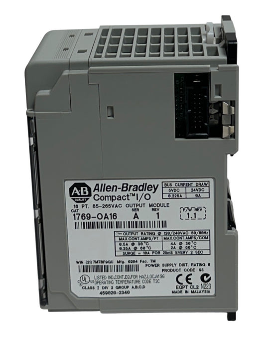 ALLEN BRADLEY 1769-OA16 /A CompactLogix 16-PT AC OUTPUT MODULE 120/240VAC NSMP